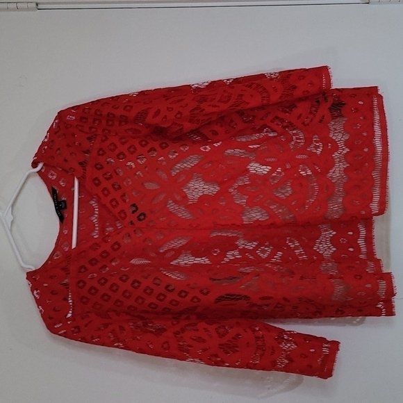Zac & Rachel  Lace Top Red Size Small - Picture 1 of 8